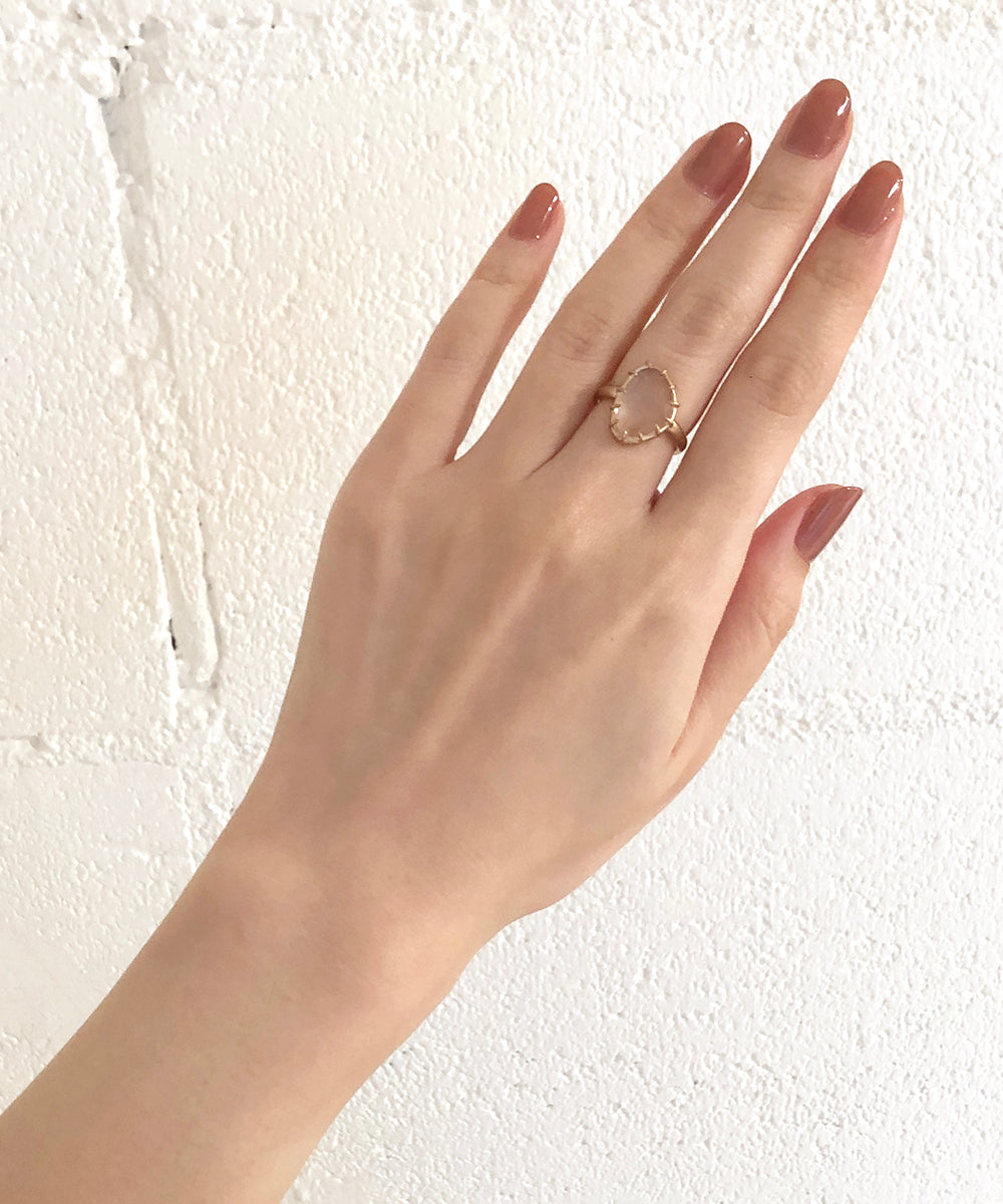 rose cut quartz ring