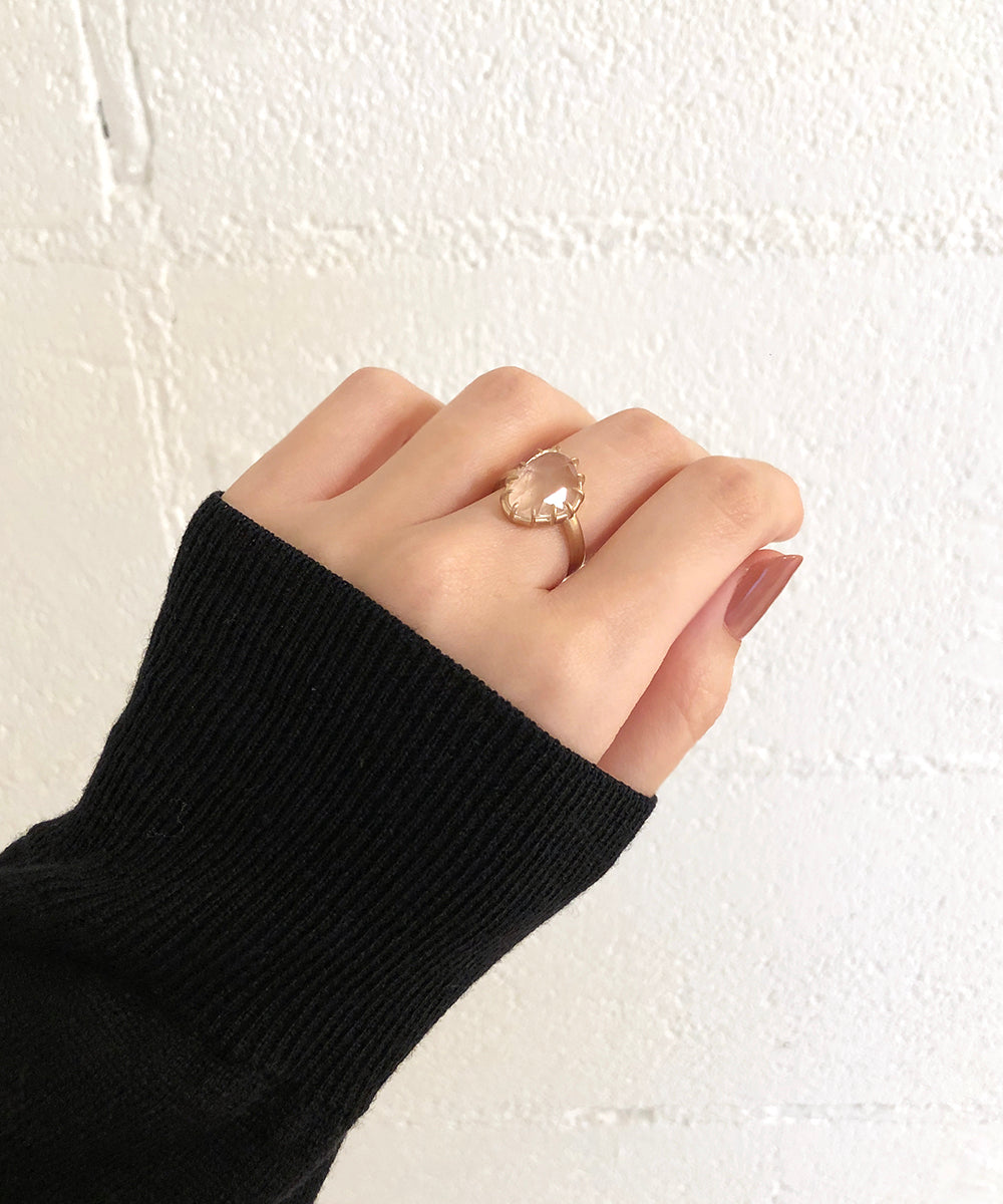 rose cut quartz ring