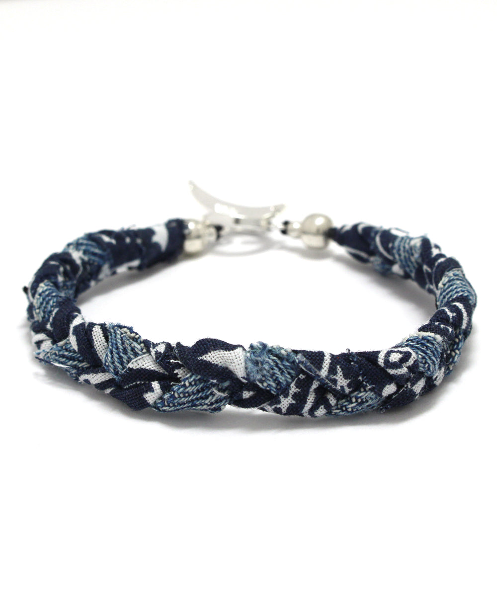 vintage denim bandana bracelet / navy