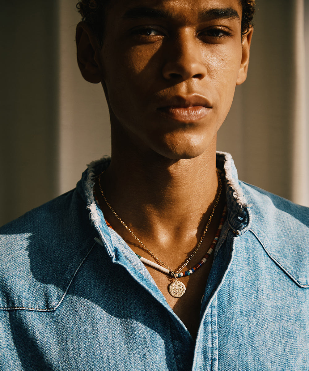 heishi beads necklace / safari