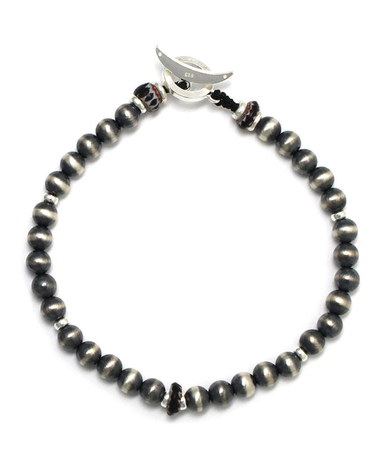 navajo pearl silver bracelet / 5mm