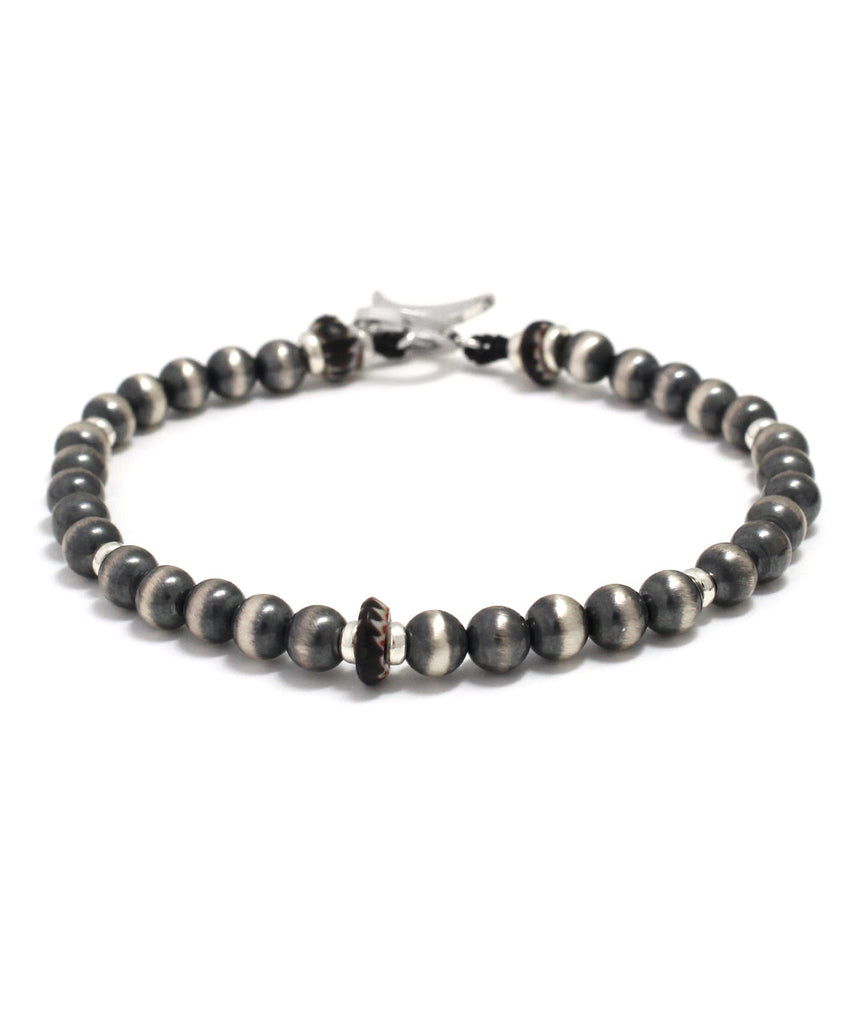 navajo pearl silver bracelet / 5mm