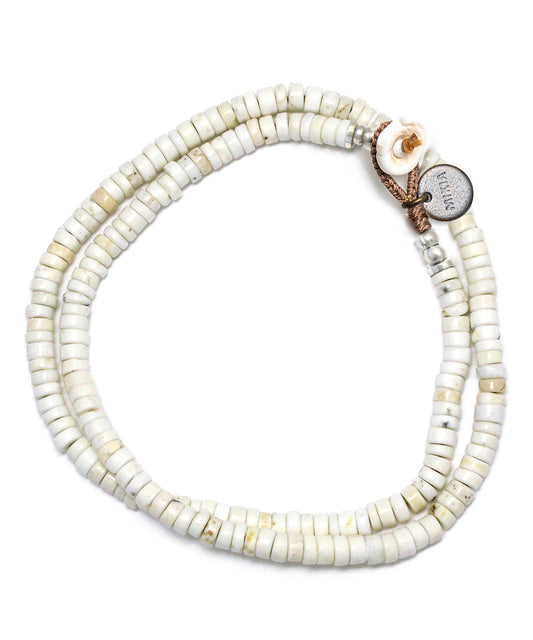 Heishi double wrap bracelet / magnesite