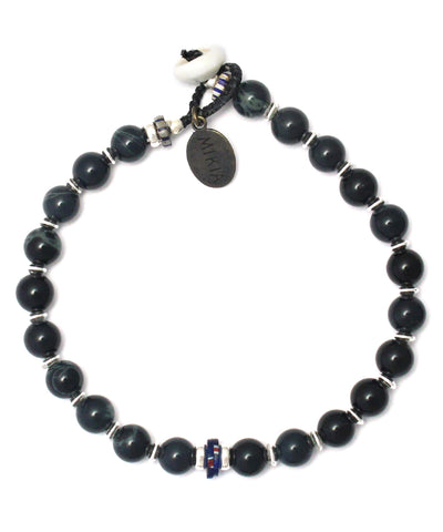 6mm stone bracelet / spiderweb obsidian