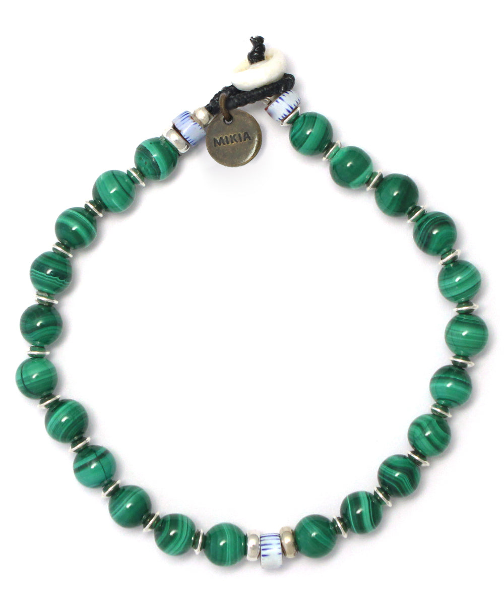 6mm stone bracelet / malachite