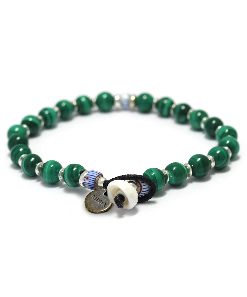 6mm stone bracelet / malachite