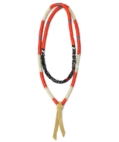 orange snake beads / bandana necklace