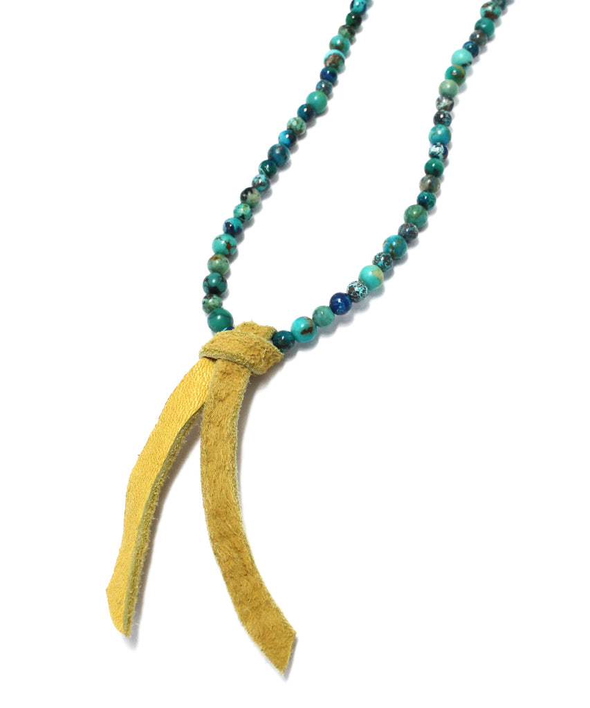 4mm stone bandana necklace / chrysocolla × turquoise