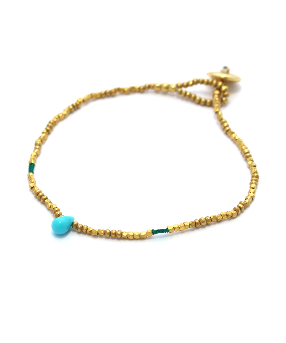 karen silver beaded bracelet / turquoise