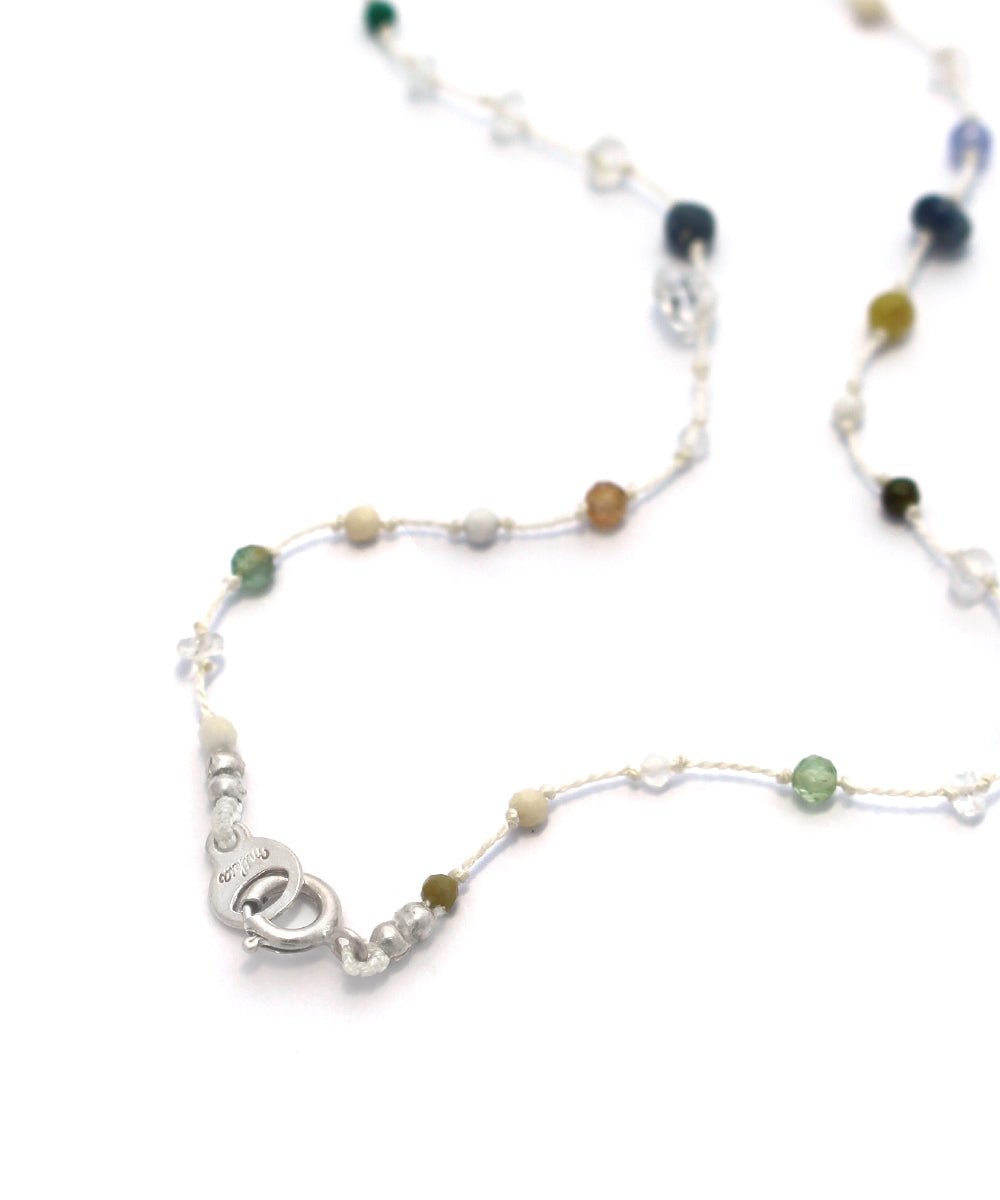 multi stone necklace / white