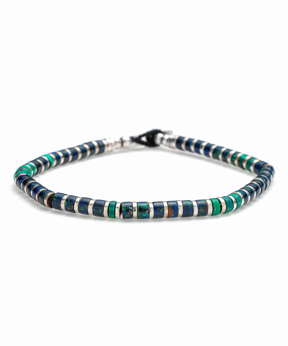 hematite x heishi bracelet / azurite