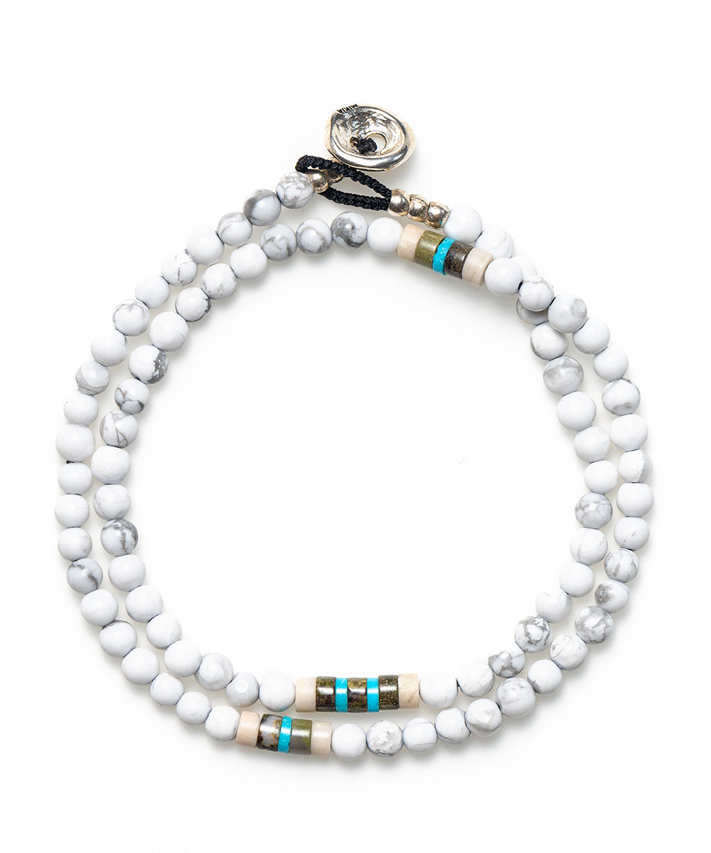 4mm stone double wrap bracelet / howlite