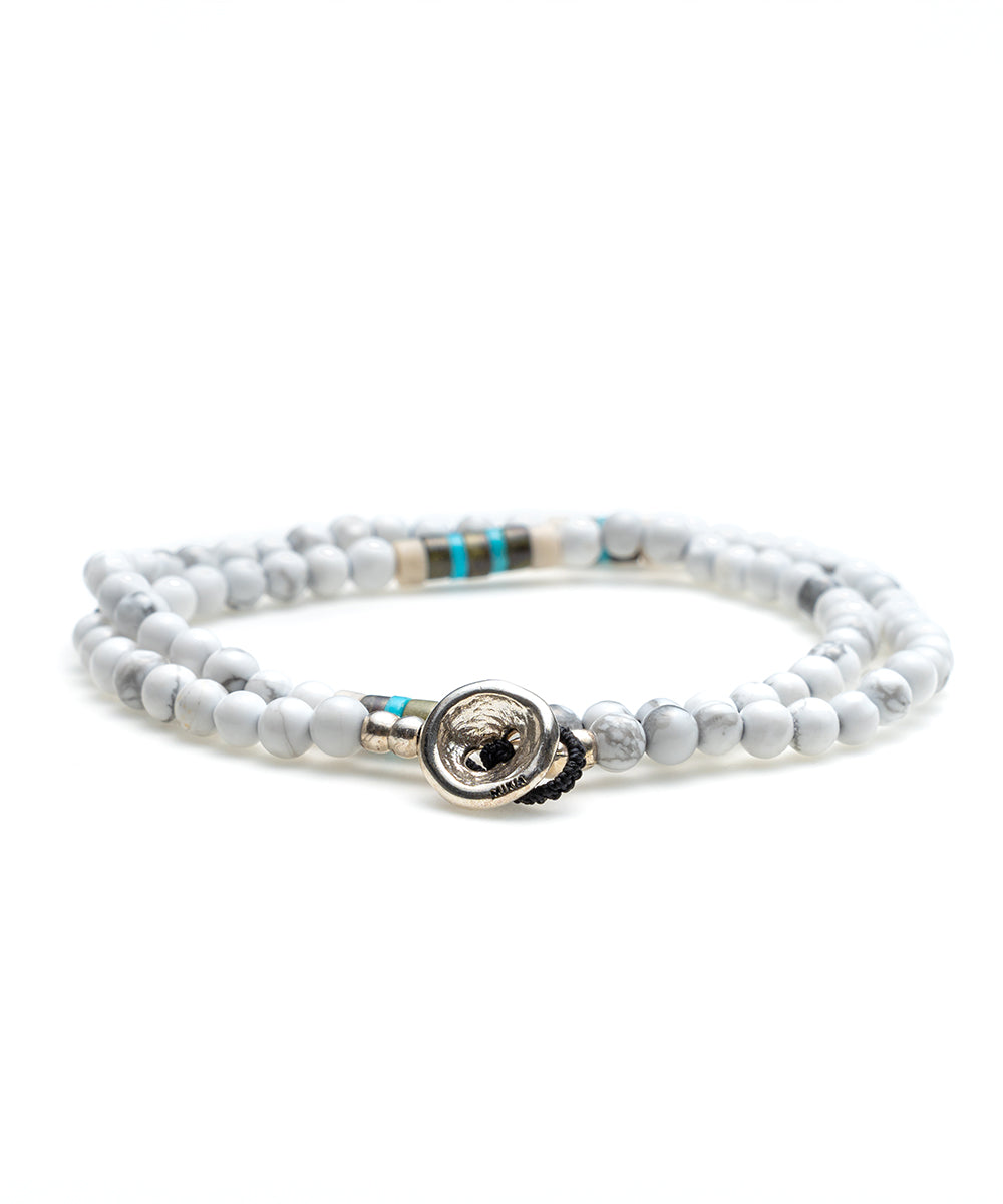 4mm stone double wrap bracelet / howlite