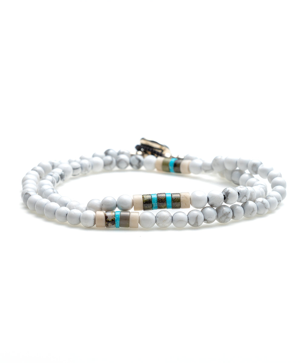 4mm stone double wrap bracelet / howlite