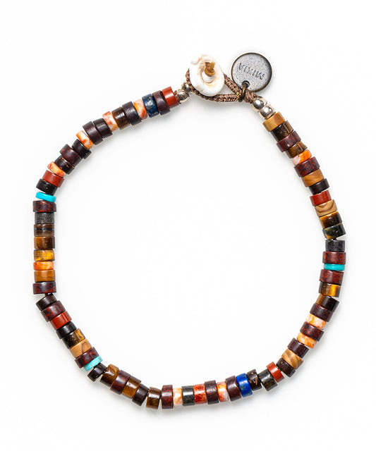 heishi beads bracelet / brown multi