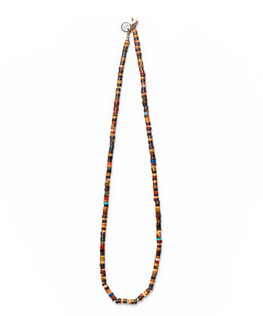 heishi beads necklace / brown multi