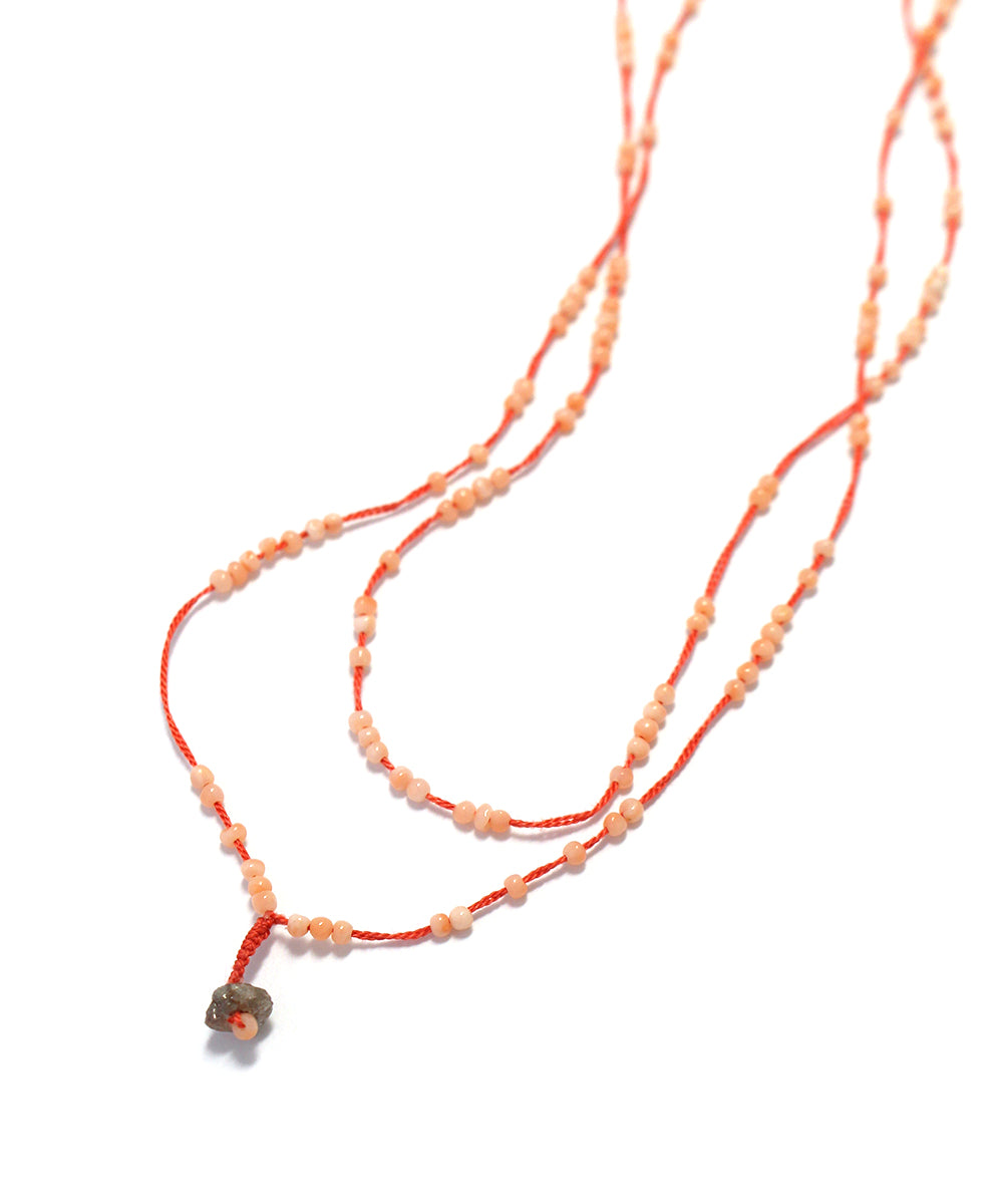 long necklace /pink coral