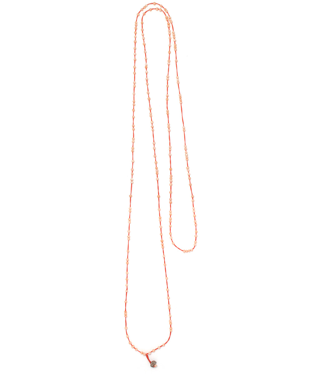 long necklace /pink coral