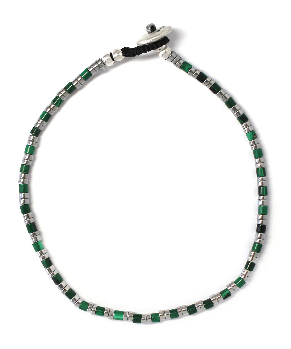 tube beads bracelet/malachite/hematite