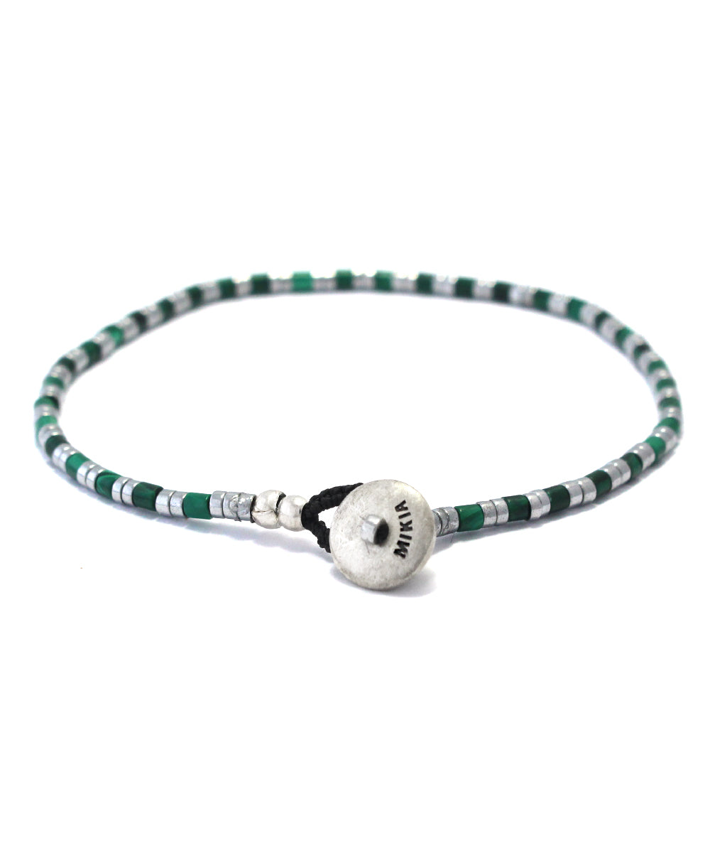 tube beads bracelet/malachite/hematite