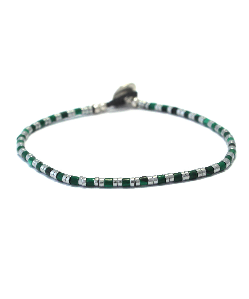 tube beads bracelet/malachite/hematite