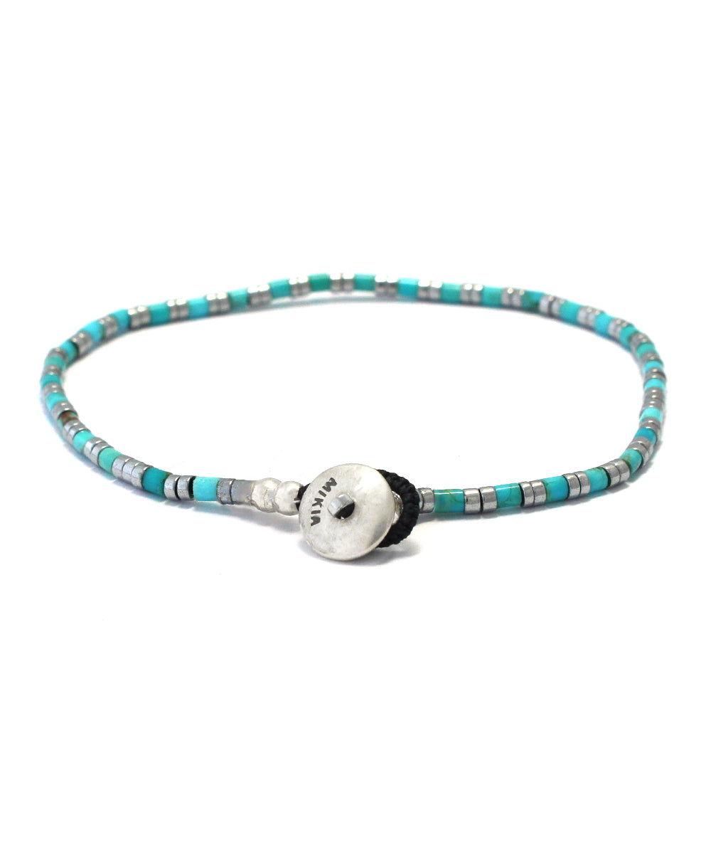 tube beads bracelet/turquoise/hamatite