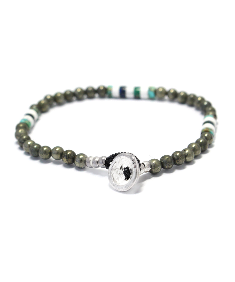 4mm stone bracelet / pyrite