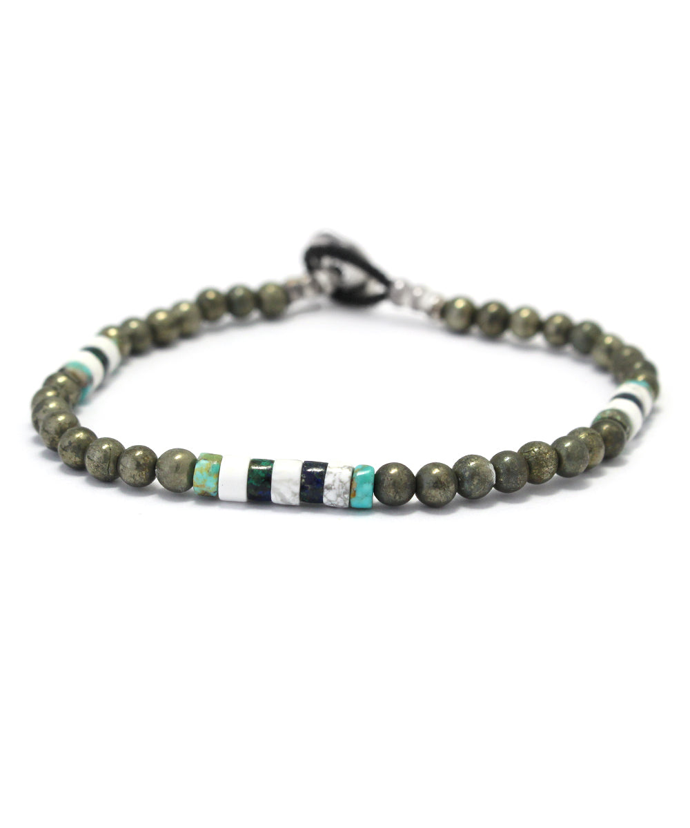 4mm stone bracelet / pyrite