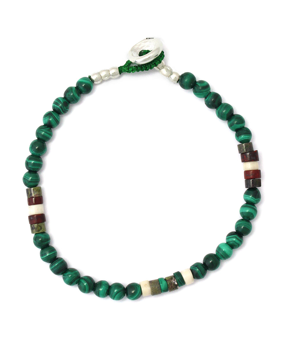 4mm stone bracelet / malachite