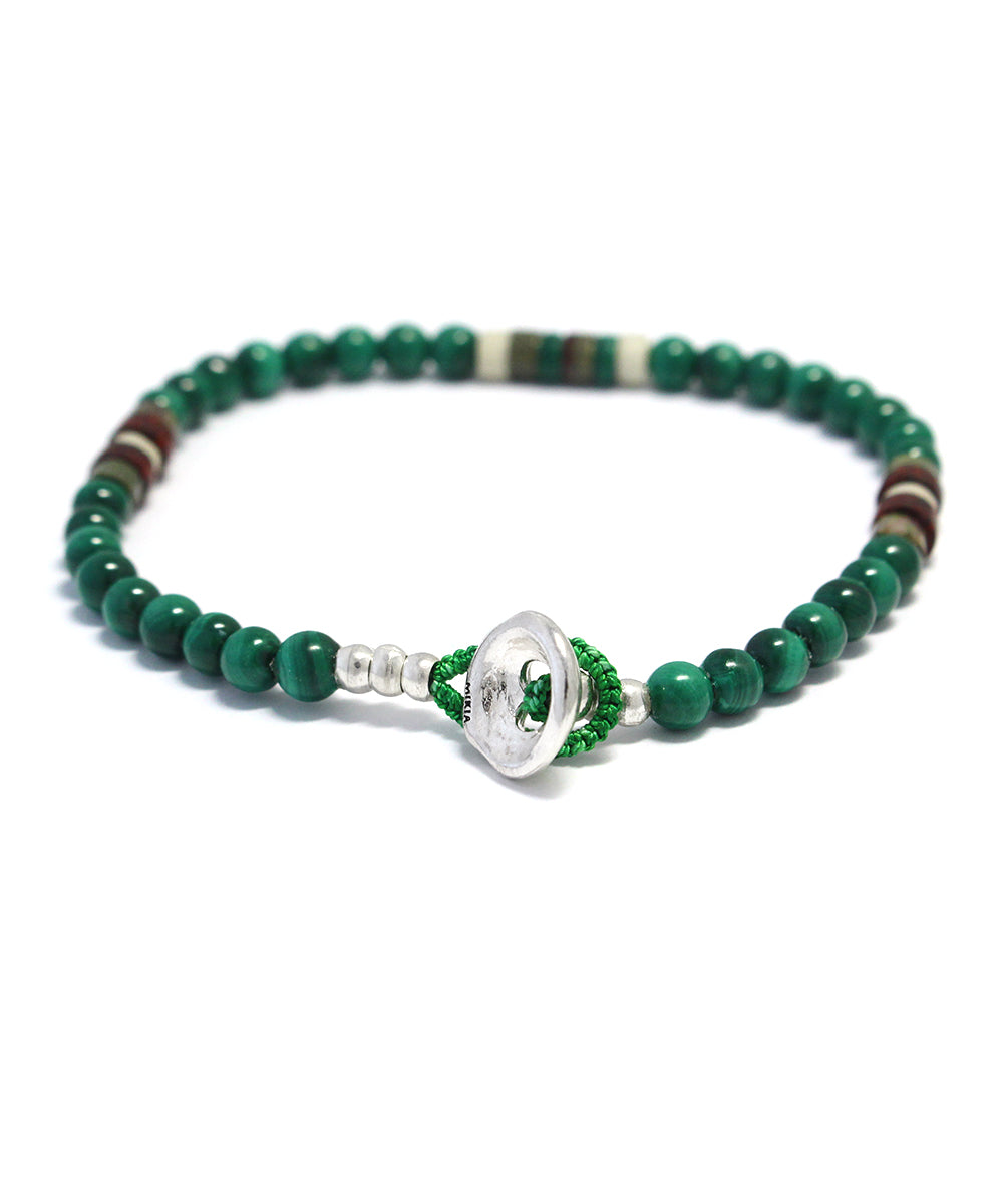 4mm stone bracelet / malachite