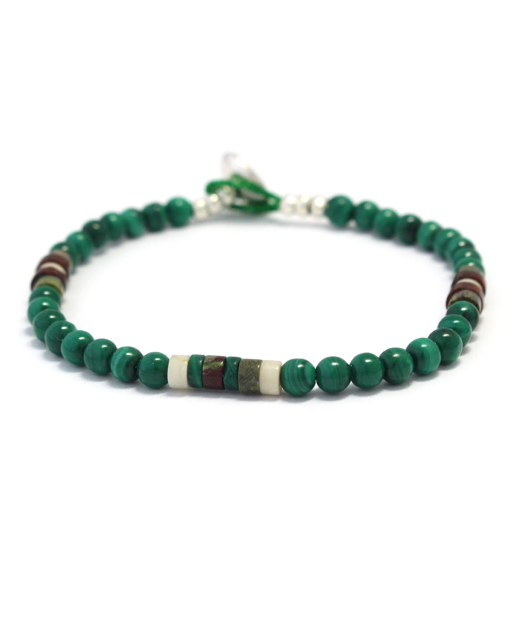 4mm stone bracelet / malachite