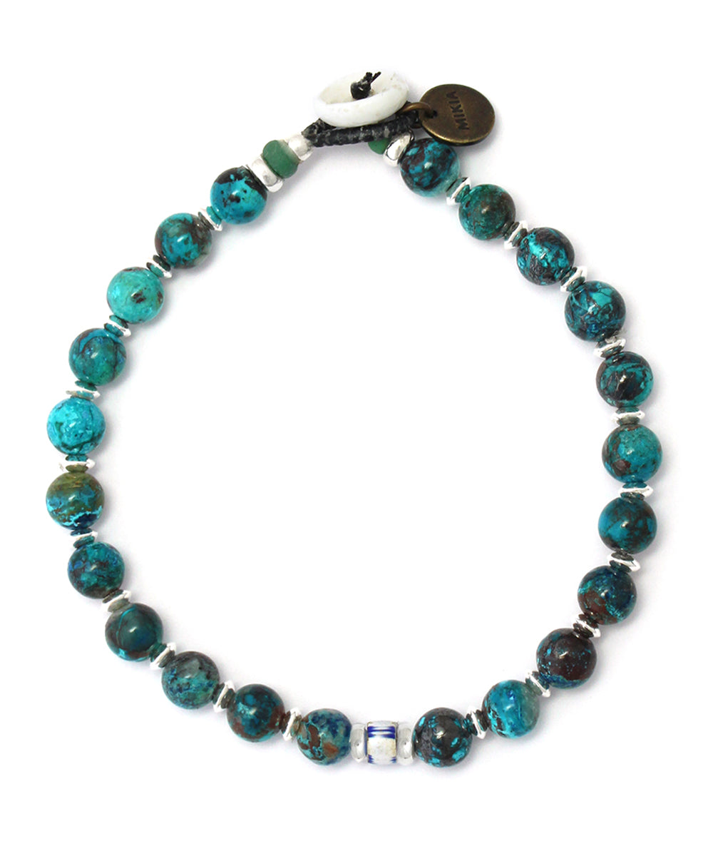 6mm stone bracelet / chrysocolla