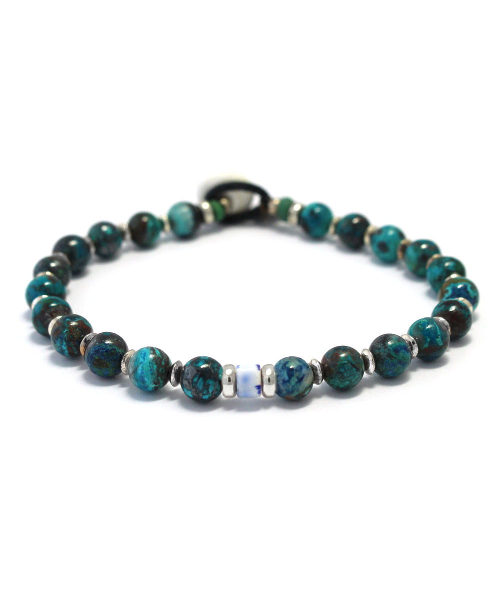 6mm stone bracelet / chrysocolla