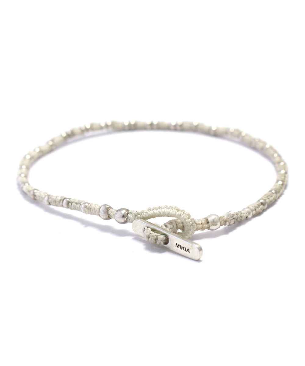 small silver beads bracelet / white