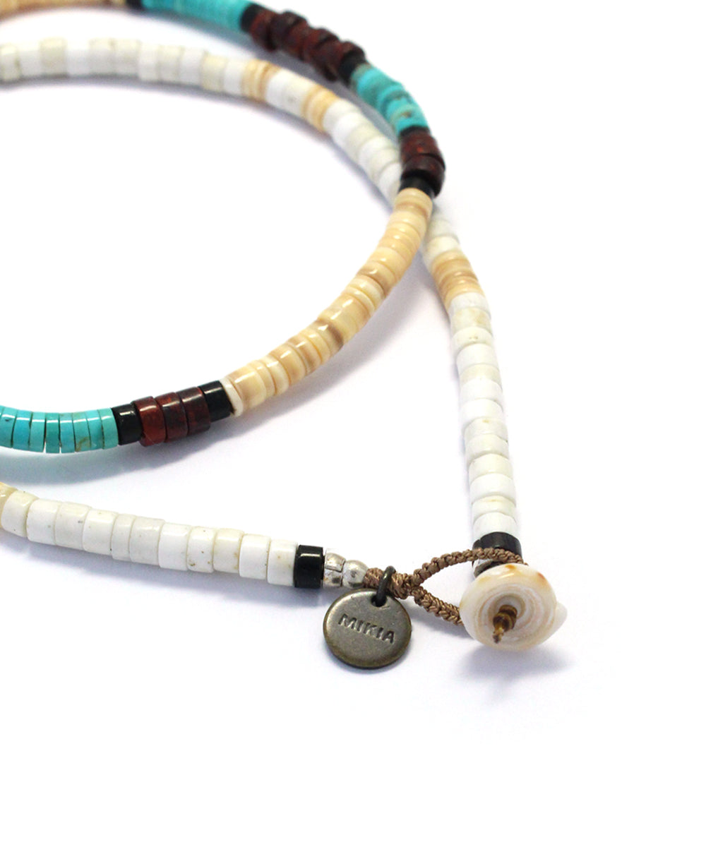 heishi beads necklace/magnesite/turquoise/melon shell