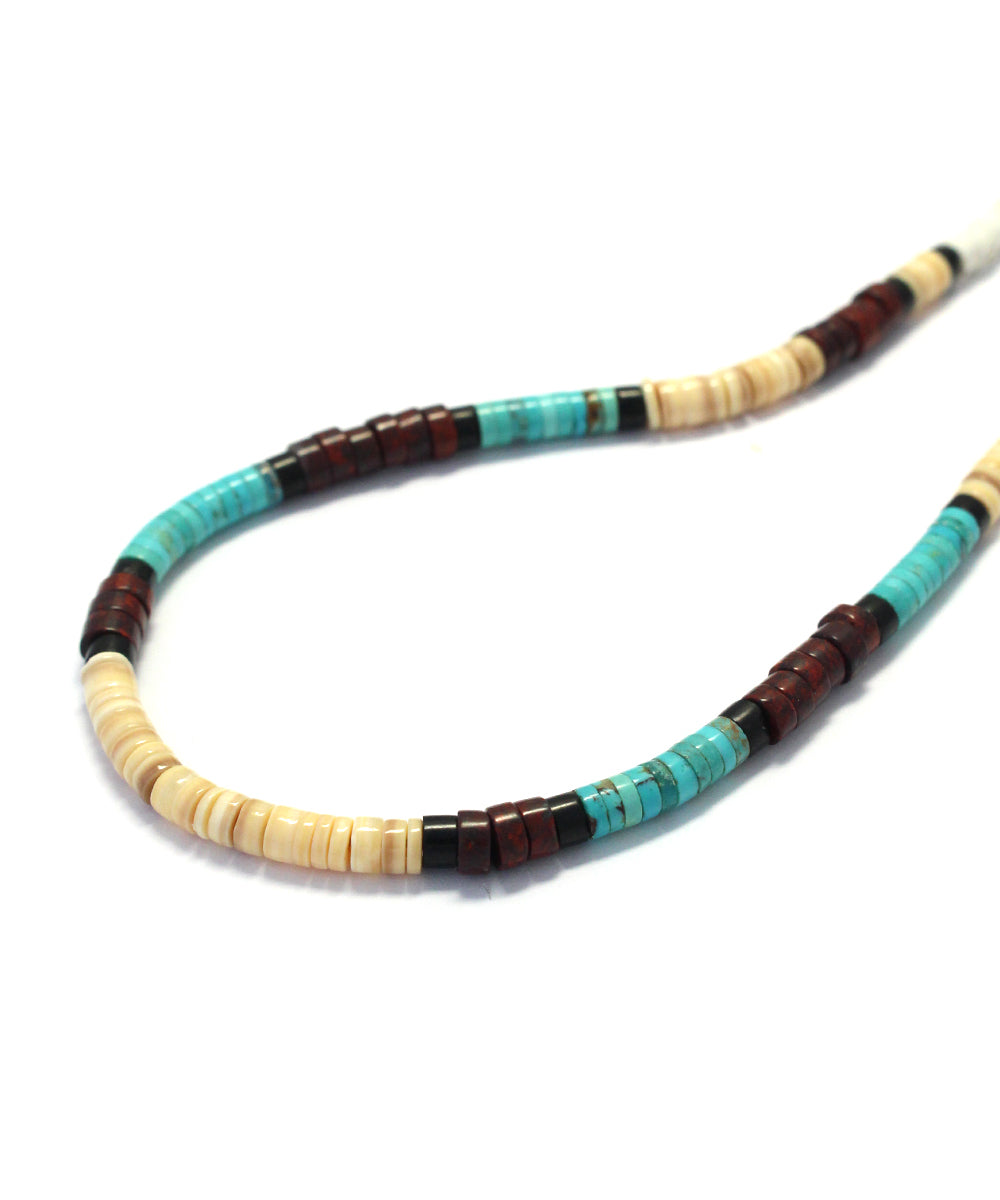 heishi beads necklace/magnesite/turquoise/melon shell