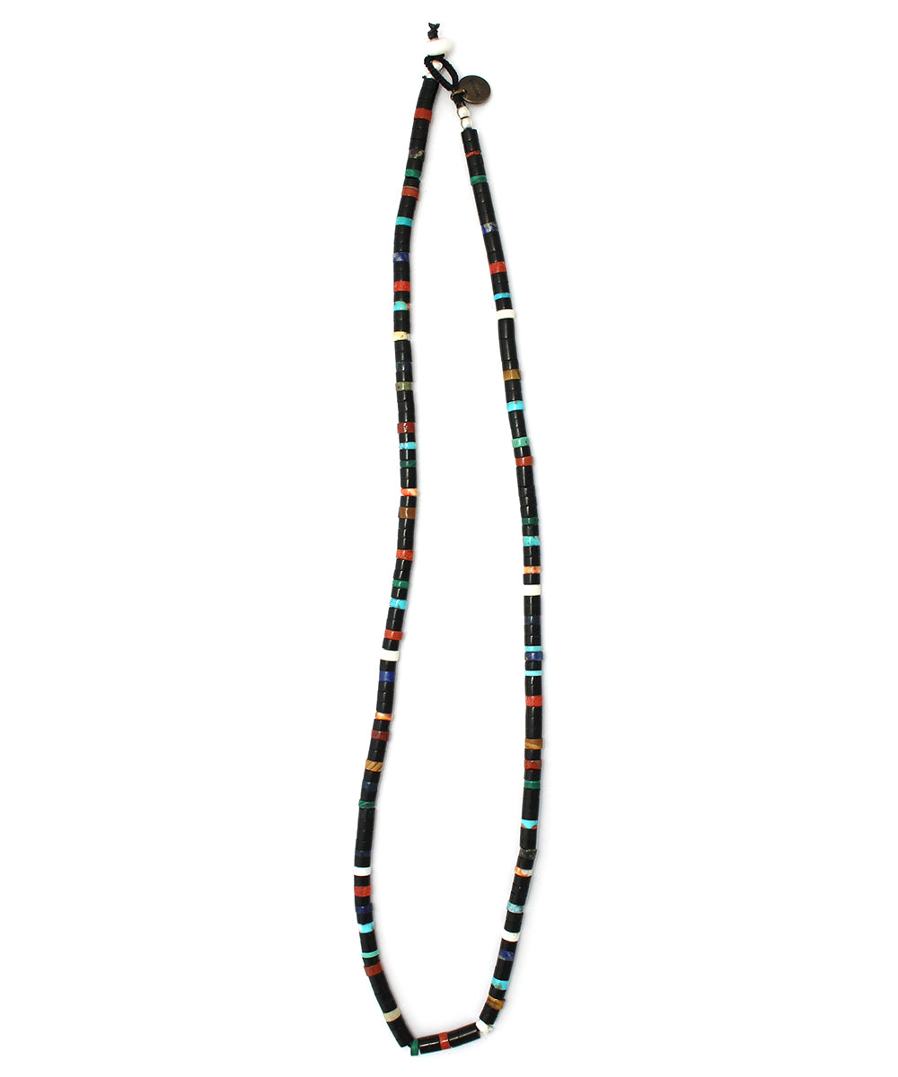 heishi beads necklace / jet multi