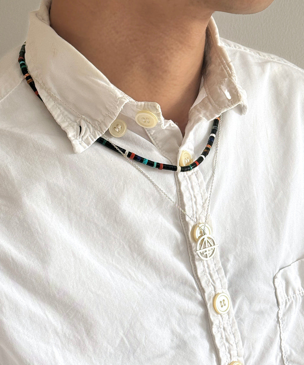 heishi beads necklace / jet multi