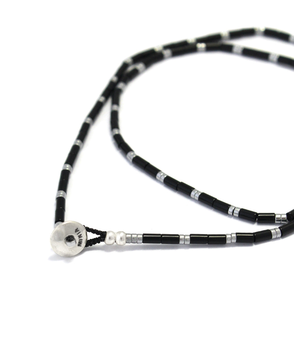 tube beads necklace/onyx/hematite