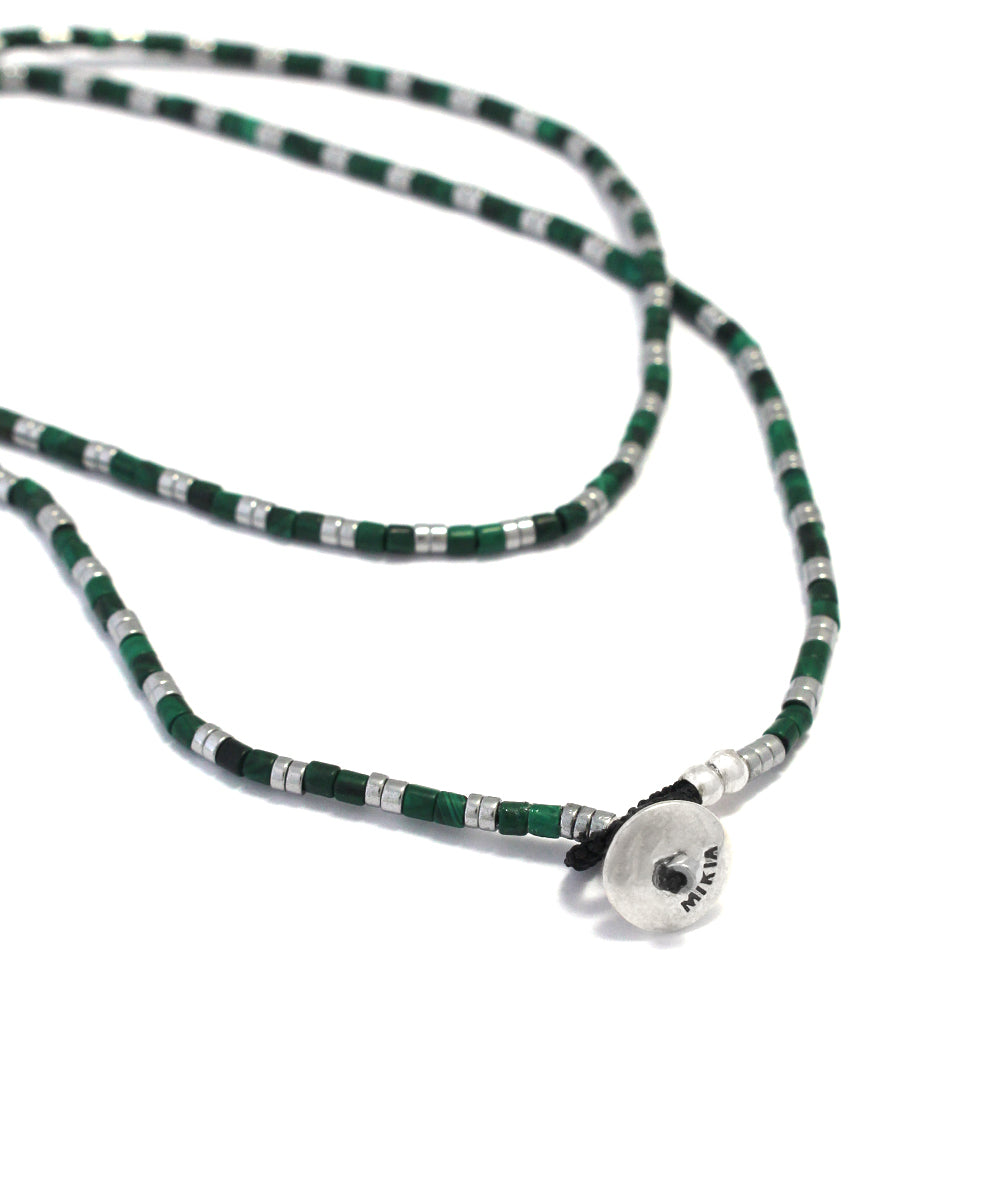 tube beads necklace/malachite/hematite