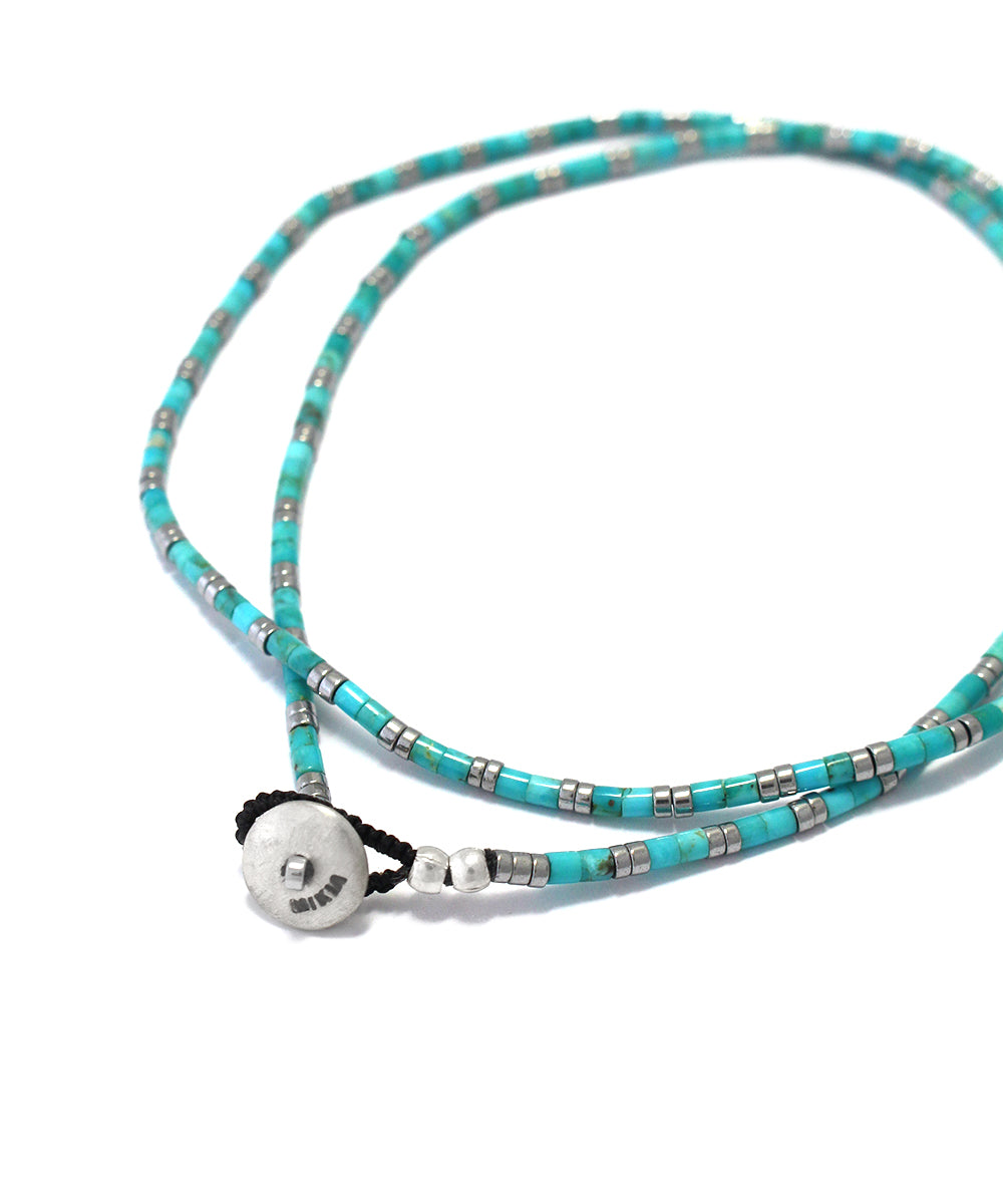 tube beads necklace/turquoise/hamatite