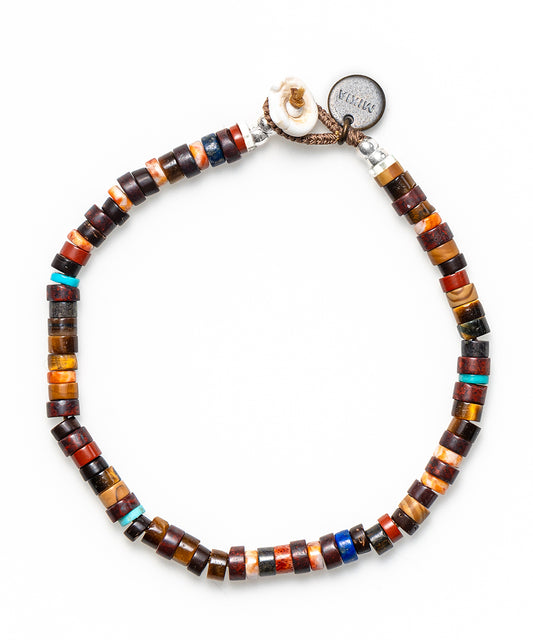 heishi beads bracelet / brown multi