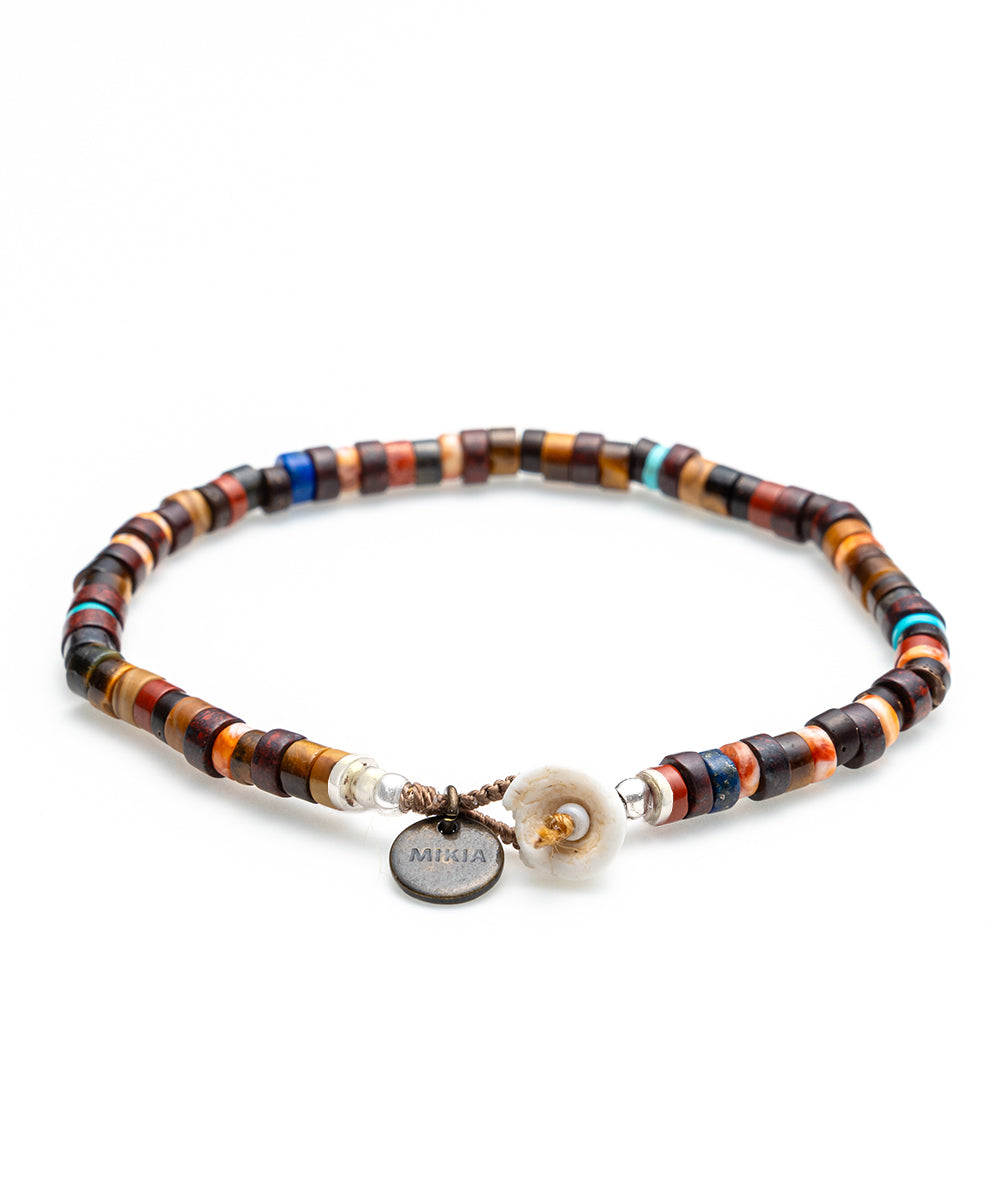 heishi beads bracelet / brown multi