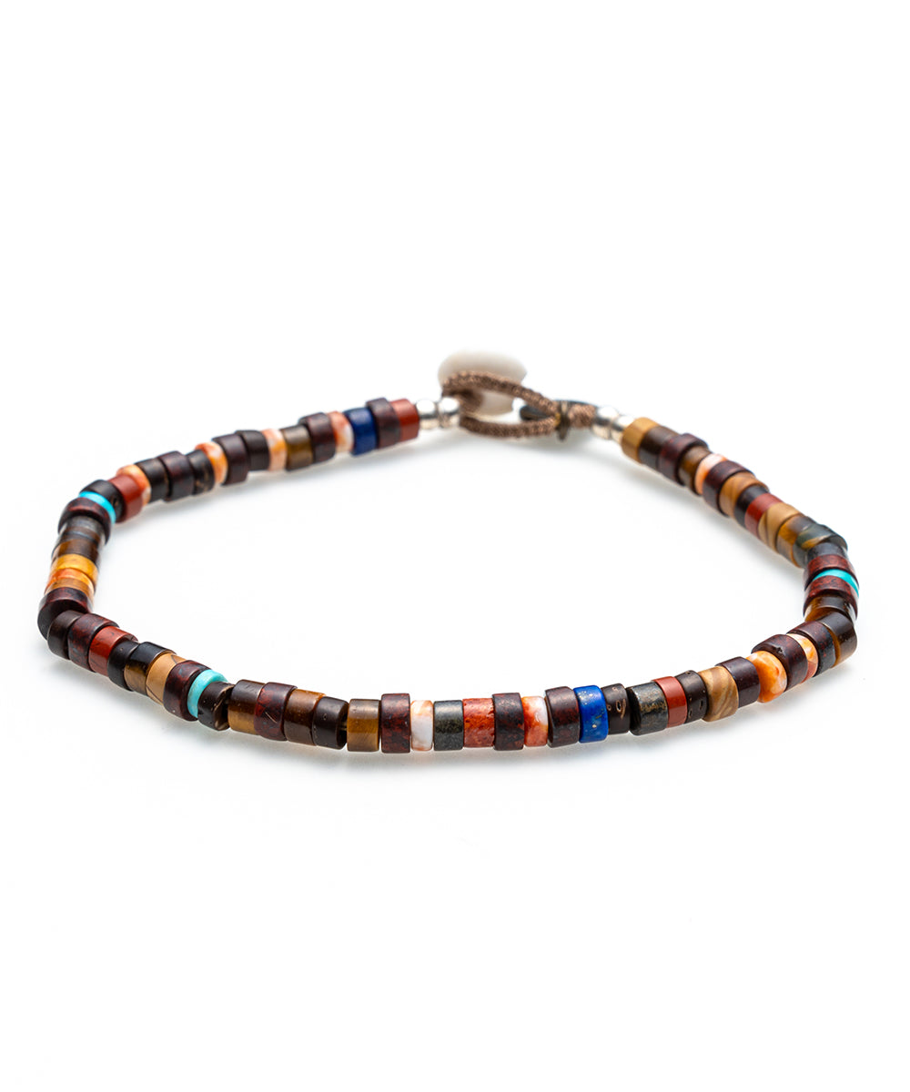 heishi beads bracelet / brown multi