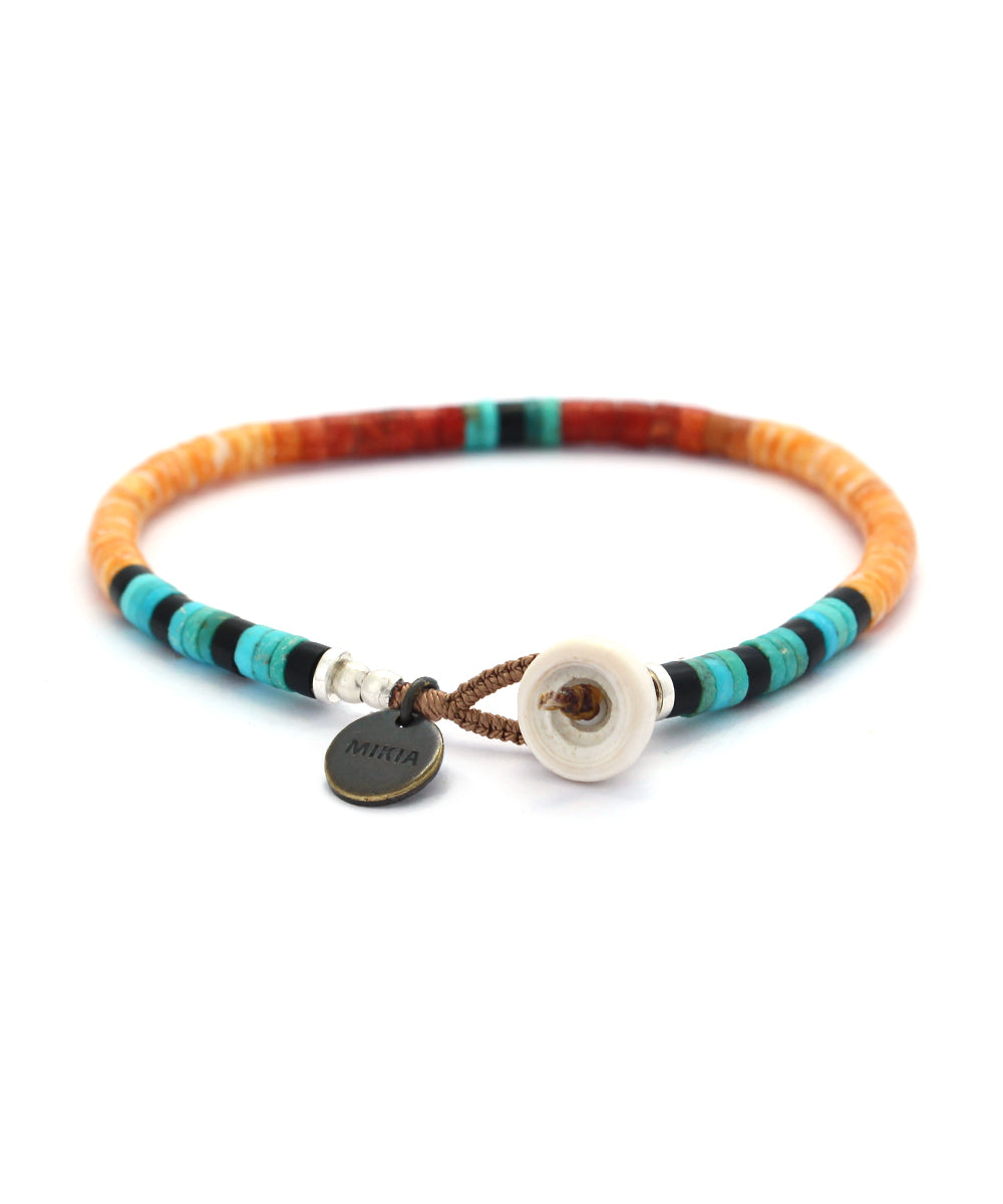 heishi beads bracelet / spiny oyster / coral