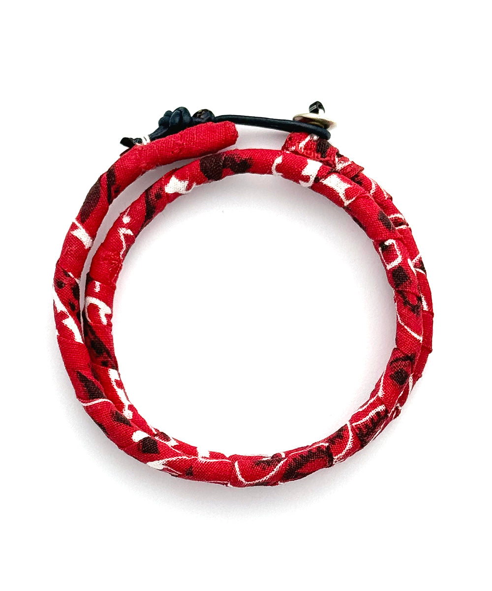 double wrap bandana bracelet / red