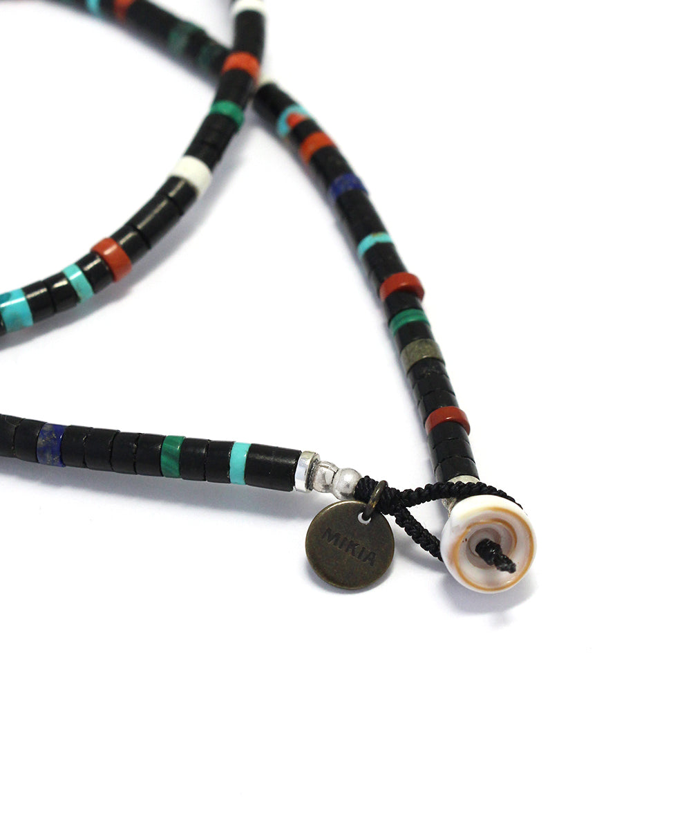 heishi beads necklace /jet multi