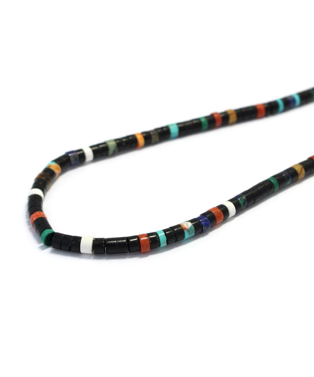 heishi beads necklace /jet multi