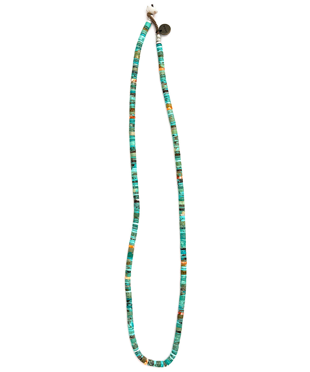 heishi beads necklace /green turquoise