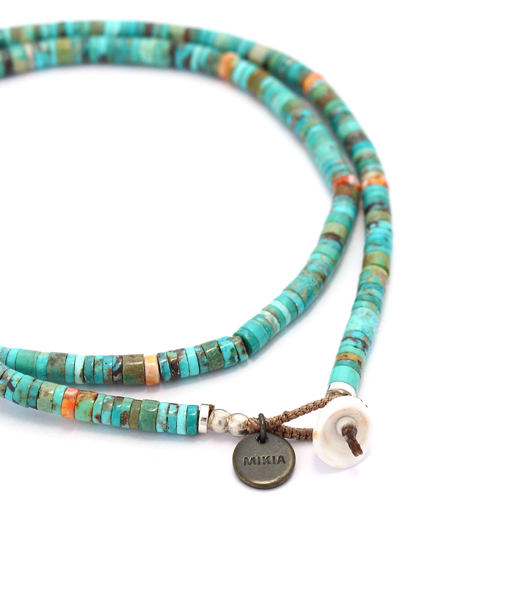 heishi beads necklace /green turquoise